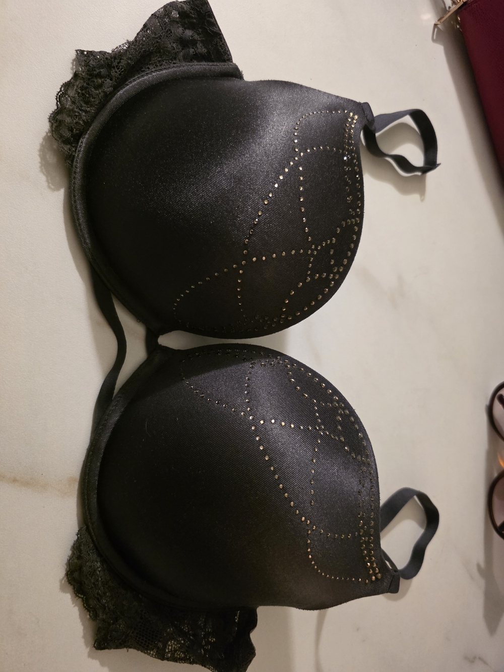 La SENZA Black Padded Bra with Gold Stud Accents ( BEYOND SEXY )